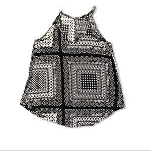BCX Black & White Paisley Cami Tank Top